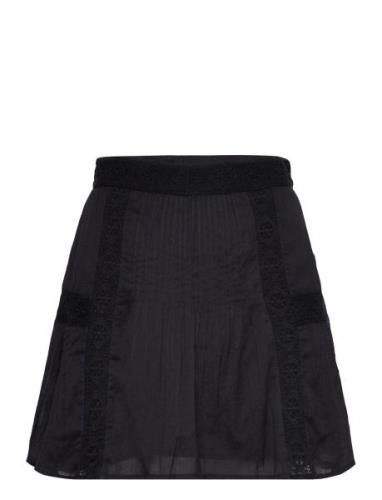 Ruffled Cotton Skirt Lyhyt Hame Black Mango