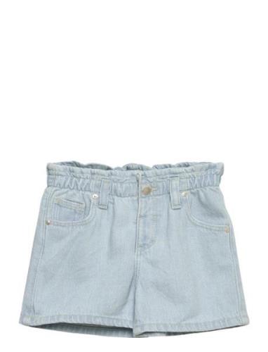 Paperbag Denim Shorts Bottoms Shorts Blue Mango