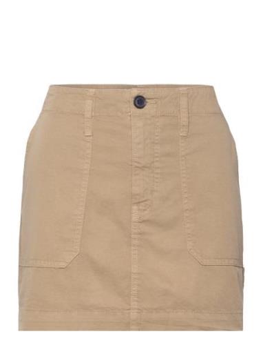 Pocket Miniskirt Lyhyt Hame Beige Mango