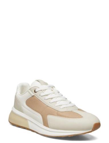 Leather Mixed Sneakers Matalavartiset Sneakerit Tennarit Beige Mango