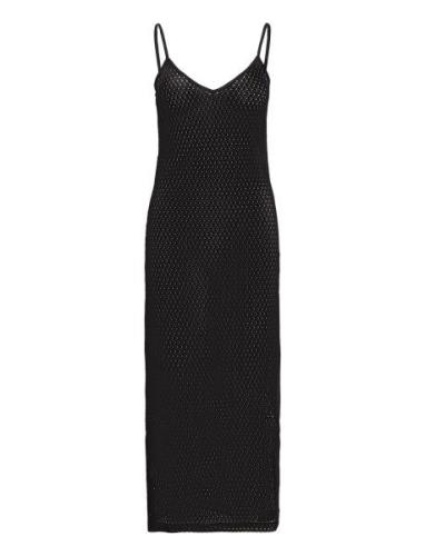 Long Openwork Knitted Dress Polvipituinen Mekko Black Mango