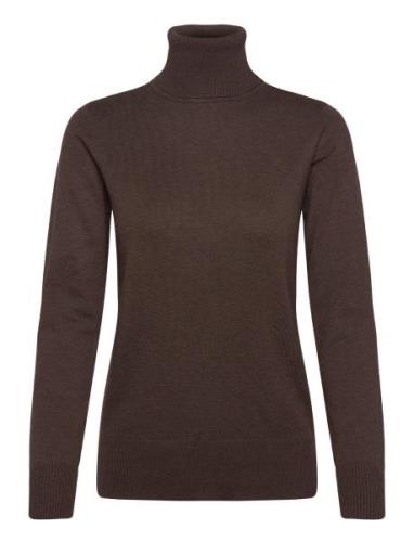 J2046, Milasz Rollneck Pullover Tops Knitwear Turtleneck Brown Saint T...