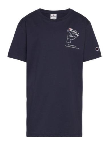 Crewneck T-Shirt Sport T-shirts Short-sleeved Navy Champion