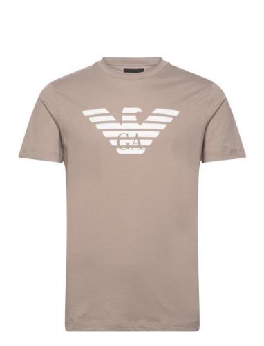 T-Shirt Designers T-shirts Short-sleeved Beige Emporio Armani