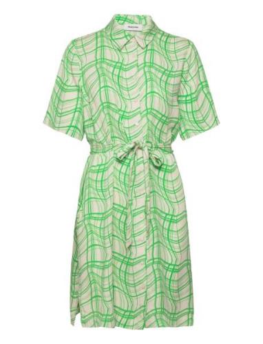 Carsenmd Print Dress Polvipituinen Mekko Green Modström