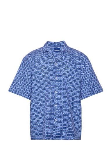 Eligino Tops Shirts Short-sleeved Blue HUGO BLUE