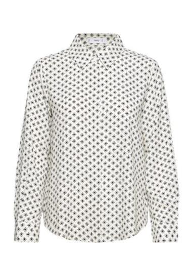 Basic Tops Shirts Long-sleeved White Mango