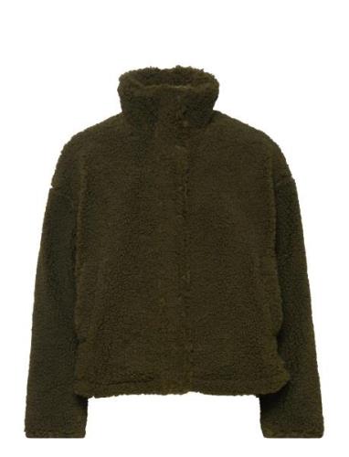 Faux Shearling Jacket Takki Green Mango