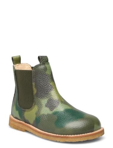 Booties - Flat - With Elastic Bootsit Nauhalliset Saapikkaat Green ANG...