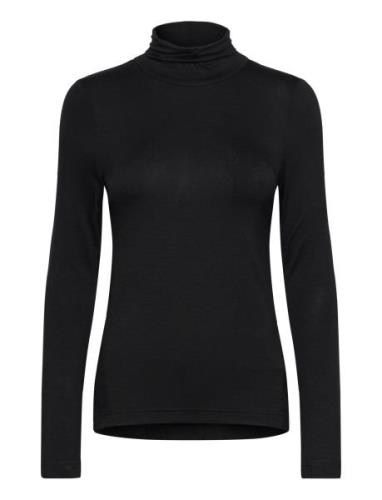 Venitia Jersey Split Cuff Top Tops T-shirts & Tops Long-sleeved Black ...