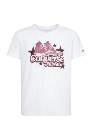 Converse Retro Sneaker Graphic Tee Tops T-shirts Short-sleeved White C...