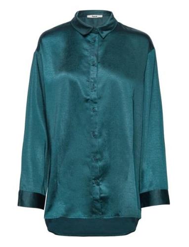 Satina Utillas Shirt Tops Shirts Long-sleeved Green Bzr