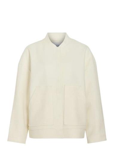 Vicecilie Wool Bomber Jacket Villakangastakki White Vila