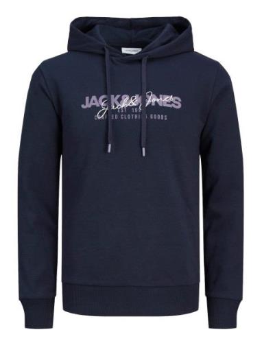 Jjalvis Sweat Hood Tops Sweat-shirts & Hoodies Hoodies Navy Jack & J S