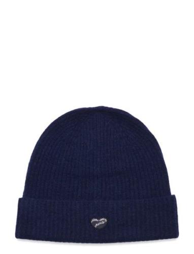 Vincennes Small Heart Patch Accessories Headwear Beanies Navy Maison L...