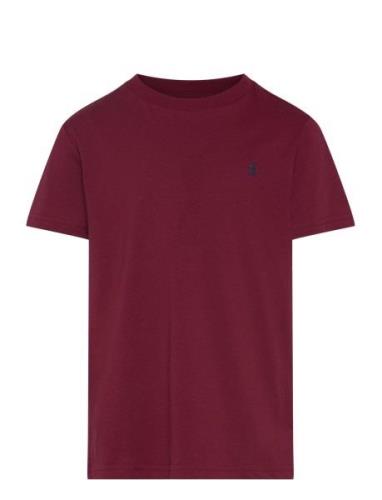 26/1 Jersey-Ss Cn-Tp-Tsh Tops T-shirts Short-sleeved Burgundy Ralph La...