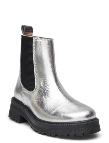 Booties - Flat - With Elastic Bootsit Nauhalliset Saapikkaat Silver AN...