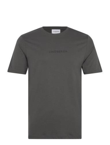 Lindbergh Print Tee S/S Tops T-shirts Short-sleeved Grey Lindbergh