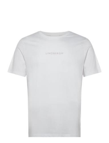 Lindbergh Print Tee S/S Tops T-shirts Short-sleeved White Lindbergh