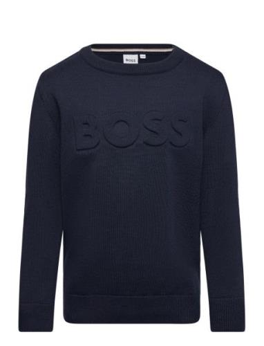 Pullover Tops T-shirts Long-sleeved T-shirts Navy BOSS