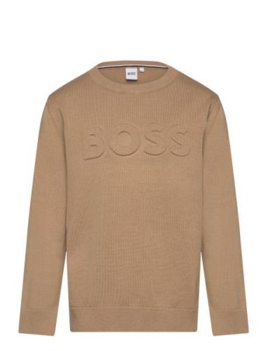 Pullover Tops T-shirts Long-sleeved T-shirts Brown BOSS