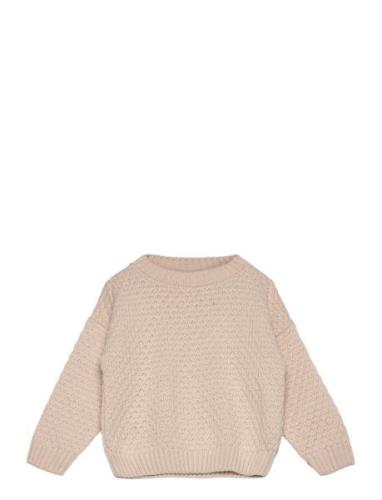 Sweater Solid Knit Tops Knitwear Pullovers Beige Huttelihut