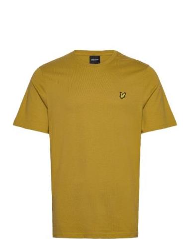 Plain T-Shirt Tops T-shirts Short-sleeved Yellow Lyle & Scott