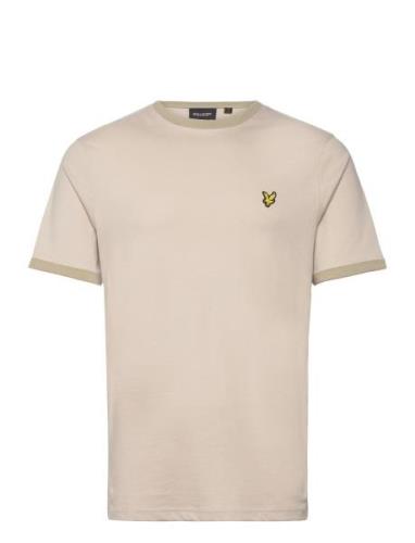 Ringer T-Shirt Tops T-shirts Short-sleeved Beige Lyle & Scott