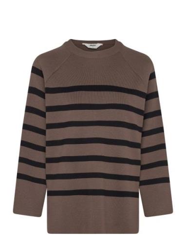 Objester Ls Knit Top Noos Tops Knitwear Jumpers Brown Object