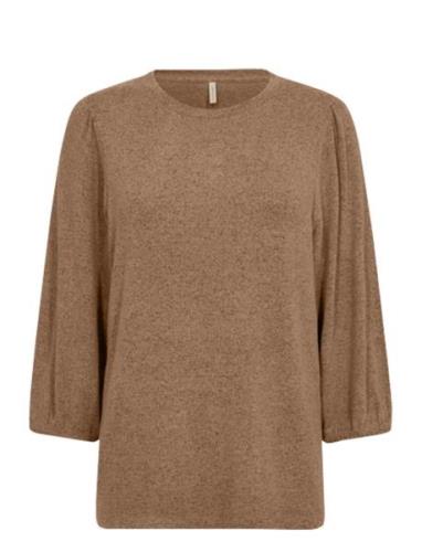 Sc-Biara Tops Blouses Long-sleeved Brown Soyaconcept