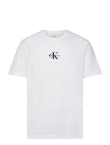 Monologo Tee Tops T-shirts Short-sleeved White Calvin Klein Jeans