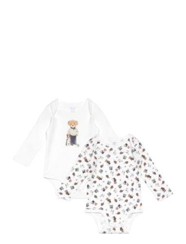 Polo Bear Cotton Bodysuit 2-Pack Bodies Long-sleeved White Ralph Laure...