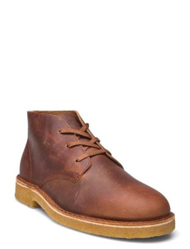 Slhricco Leather Chukka Boot Nyörisaappaat Brown Selected Homme