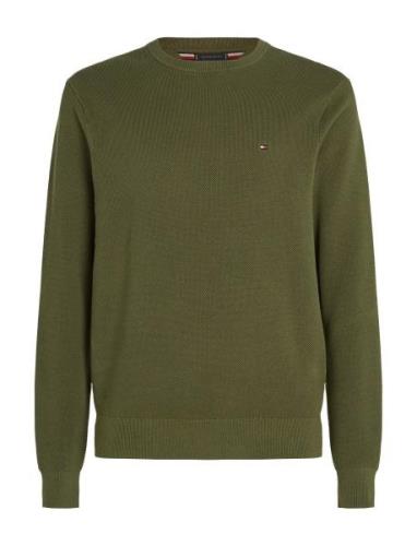 Essential Structure Crew Neck Tops Knitwear Round Necks Green Tommy Hi...