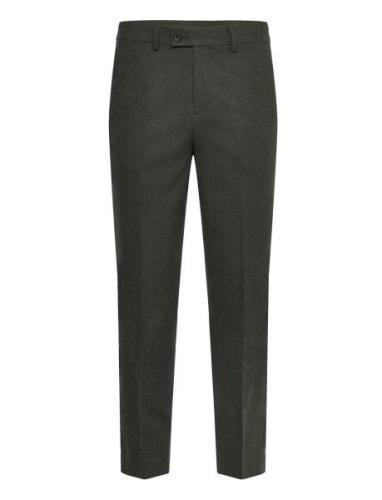 Flannel Wool Blend Formal Pant Bottoms Trousers Formal Green Lindbergh