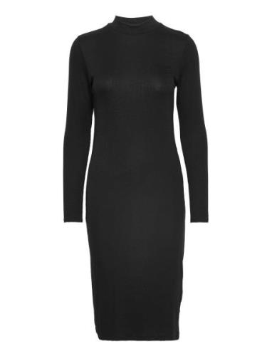 Krown Ls T-Neck Dress Polvipituinen Mekko Black Modström