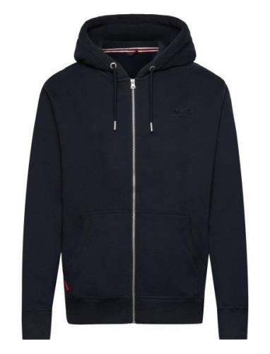 Essential Logo Zip Hoodie Tops Sweat-shirts & Hoodies Hoodies Navy Sup...