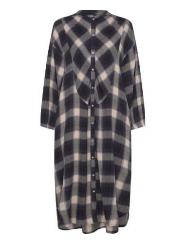 Lauren Shirtdress Check Polvipituinen Mekko Navy Moshi Moshi Mind