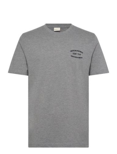 Small Graphic Pique Ss Tshirt Tops T-shirts Short-sleeved Grey GANT