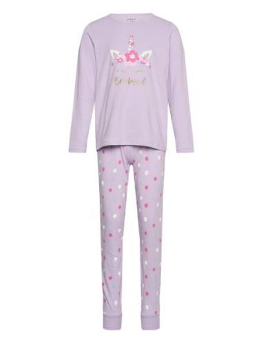 Nkfnightset Pastel Lilac Magical Noos Pyjamasetti Pyjama Purple Name I...