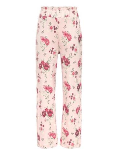 Pants Aop Rib Bottoms Trousers Pink Minymo