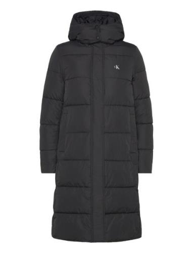 Monologo Non Down Long Puffer Topattu Pitkä Takki Black Calvin Klein J...