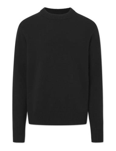 Karlos Merino Cashmere Knit Tops Knitwear Round Necks Black Rue De Tok...