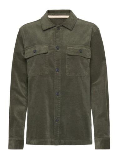 Akoscar Cord Overshirt Tops Overshirts Green Anerkjendt