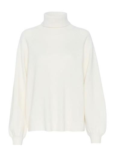 Manzigz Wool Rollneck Tops Knitwear Turtleneck White Gestuz