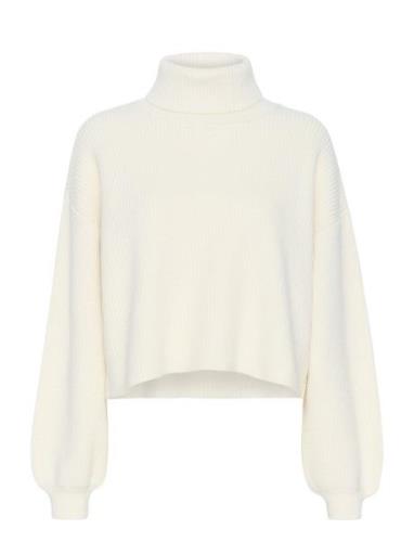 Mebagz Short Pullover Tops Knitwear Turtleneck White Gestuz