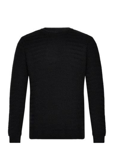 Aksel Knit Crew Neck Tops Knitwear Round Necks Black Clean Cut Copenha...