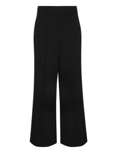 Crbit Wide Pant Bottoms Trousers Straight Leg Black Cream