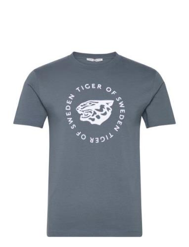 Dillan Tops T-shirts Short-sleeved Blue Tiger Of Sweden