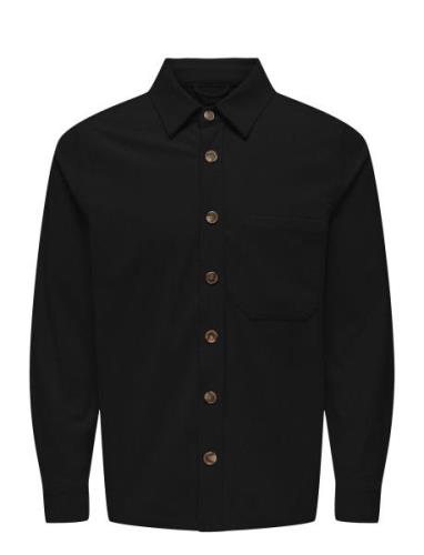 Onstile Corduroy 0111 Shirt Tops Shirts Casual Black ONLY & SONS